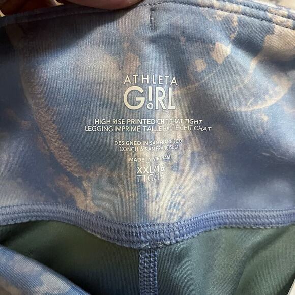 Athleta Girl NWT High Rise Chit Chat Tight Blue Marble Sky Swirl Size XXL 16 - Picture 6 of 9